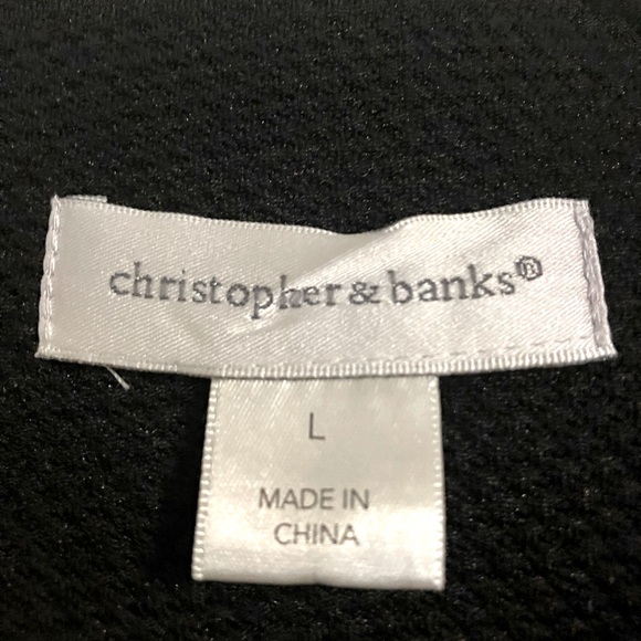 Christopher and Banks black lightweight knit jacket with zipper. Large. - Picture 4 of 5